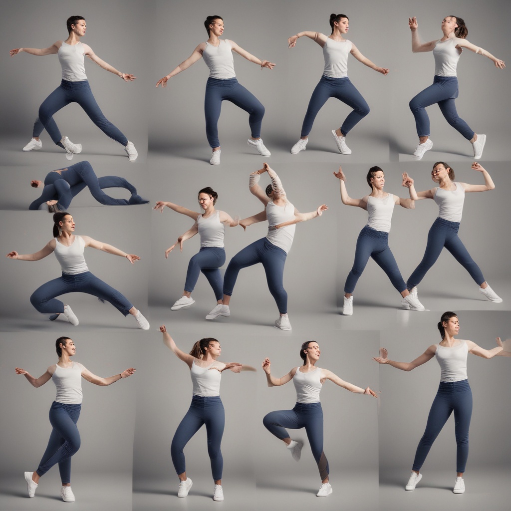 Collection of dynamic dance poses for photos