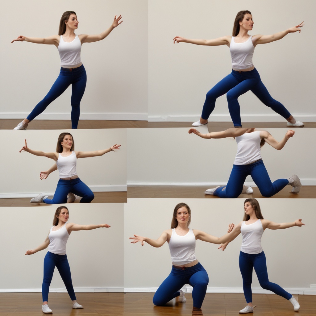 Demonstration of dance selfie angles showing 45-degree pose